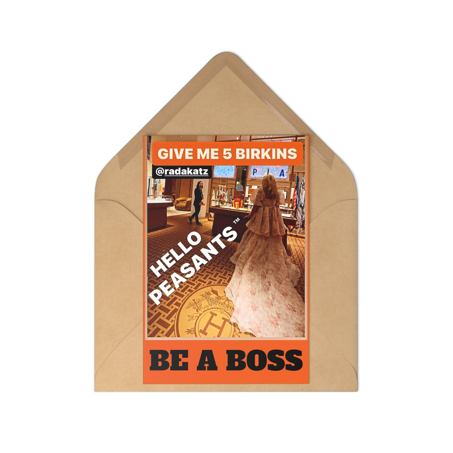 Be a BOSS Postcard HELLO PEASANTS ™ 7 cards with envelopes set by @radakatz