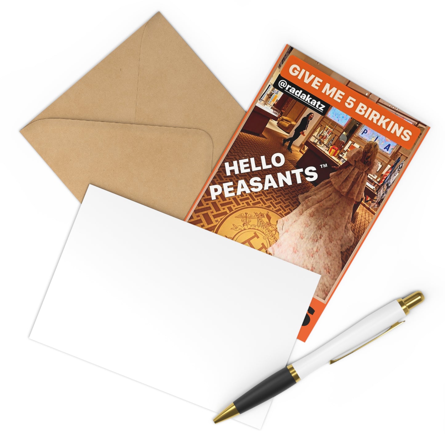 Be a BOSS Postcard HELLO PEASANTS ™ 7 cards with envelopes set by @radakatz