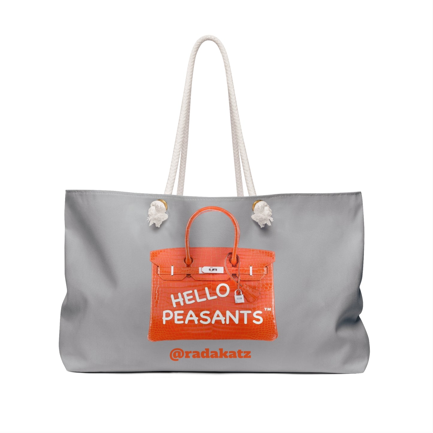 "My other bag is a Birkin!" Designer HELLO PEASANTS ™ Weekender Bag by @radakatz