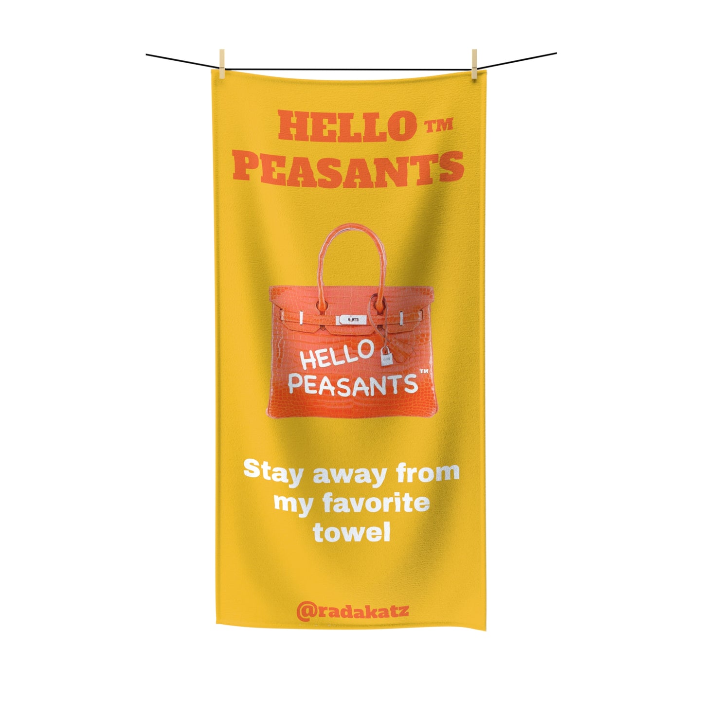 "Your Favorite Towel" HELLO PEASANTS ™ Cotton blend towel by @radakatz