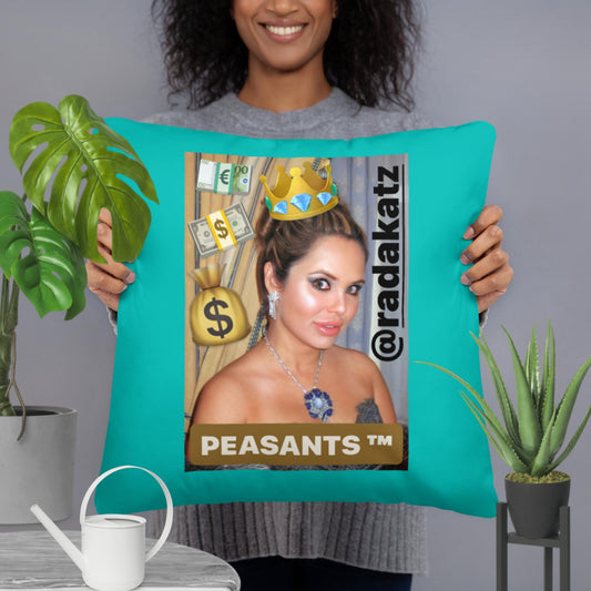 "I am your Queen!" Designer HELLO PEASANTS ™ Pillow by @radakatz