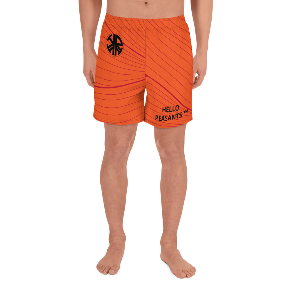 "Orange You Glad" @radakatz designed these Men's  HELLO PEASANTS ™ Shorts