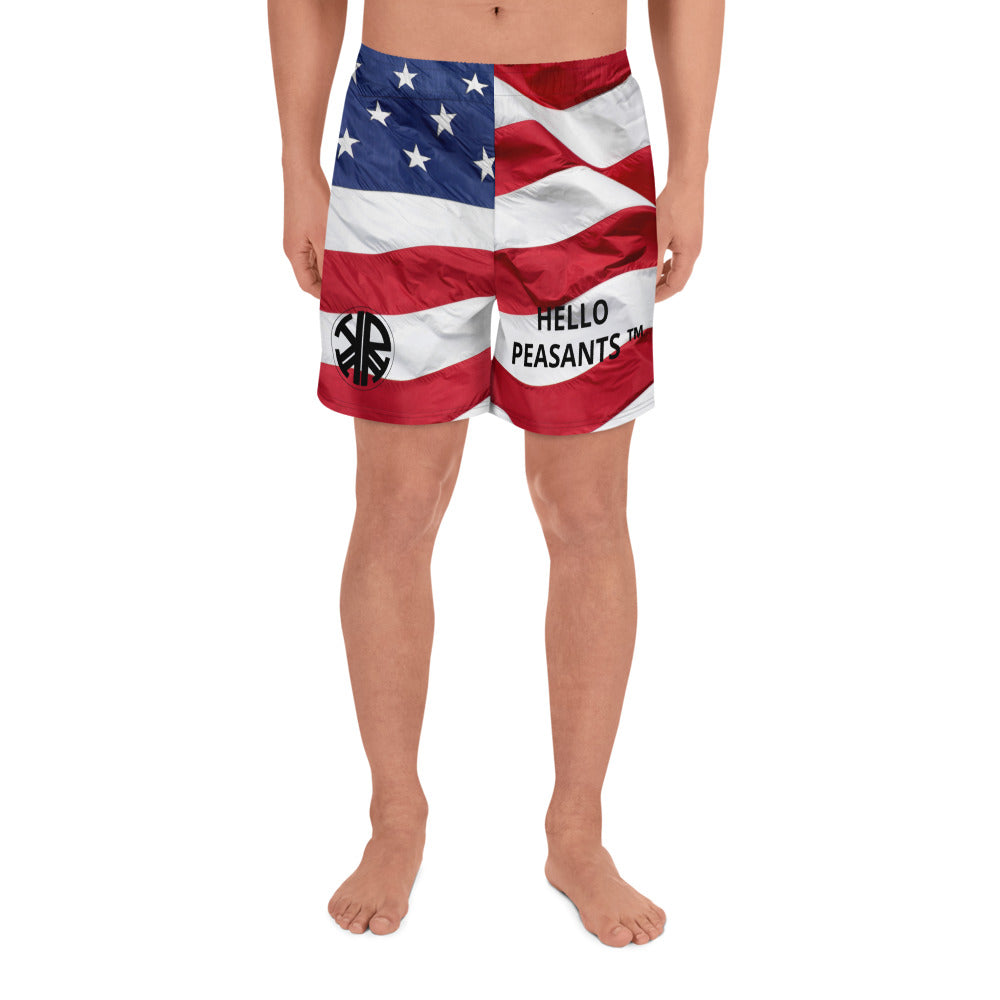 "America, The Beautiful" Mens HELLO PEASANTS ™ Shorts by @radakatz