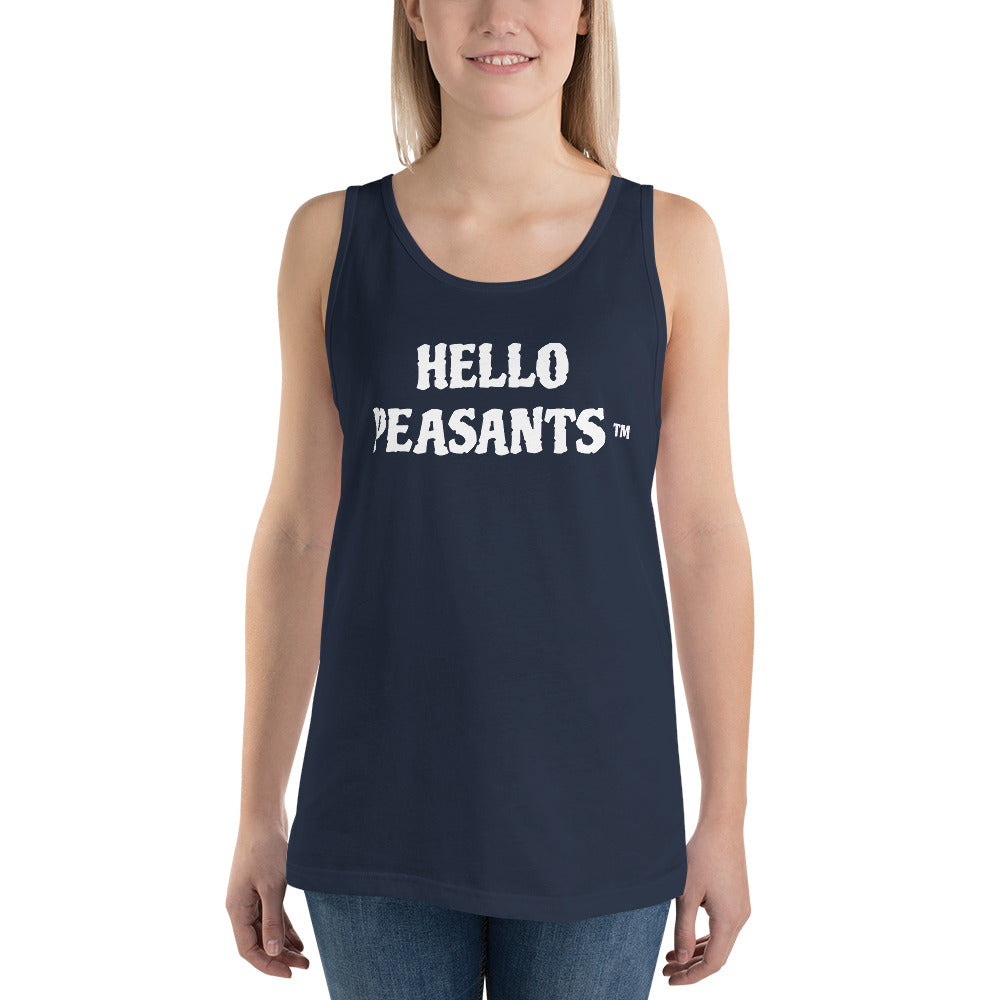 "Classy Wifebeater" Designer HELLO PEASANTS ™ unisex tank by @radakatz